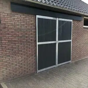 Dubbel schuifpoort zwart